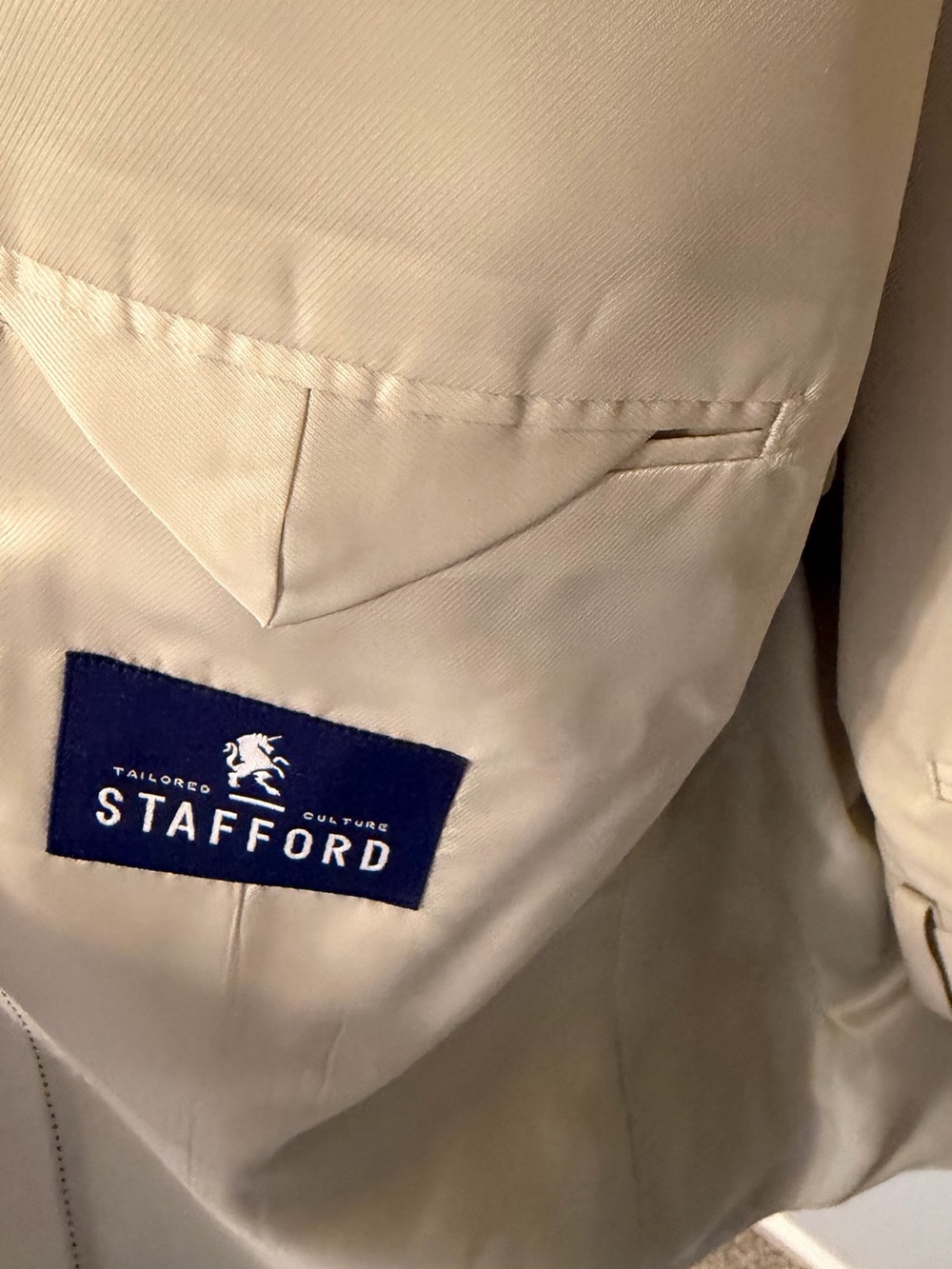 Stafford Travel Suit Separates Tan Wool Blend Suit 48R 40x32 Classic Fit - Picture 12 of 12